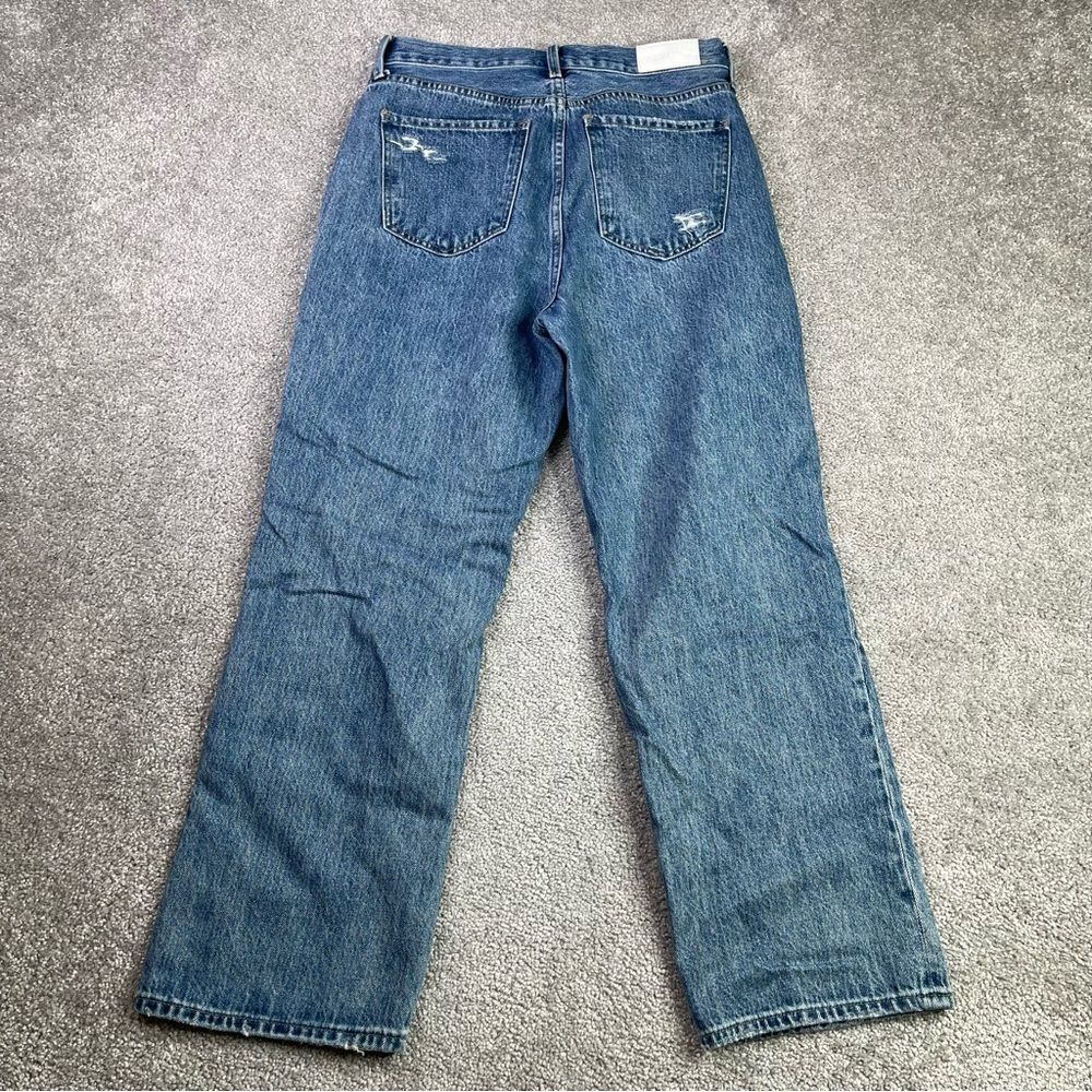 Pistola Distressed Straight Leg Jeans Womens 27 Button Fly Cropped Denim - Picture 4 of 14